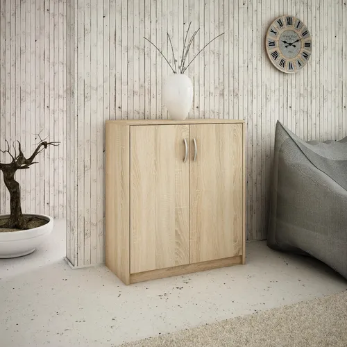 MATKAM 2-türige Kommode in Sonoma Eiche - Elegante Kommode mit viel Stauraum, ideal für Kleidung und Haushaltsgegenstände. Strapazierfähige, pflegeleichte Oberfläche und vielseitig einsetzbar in jedem Raum.