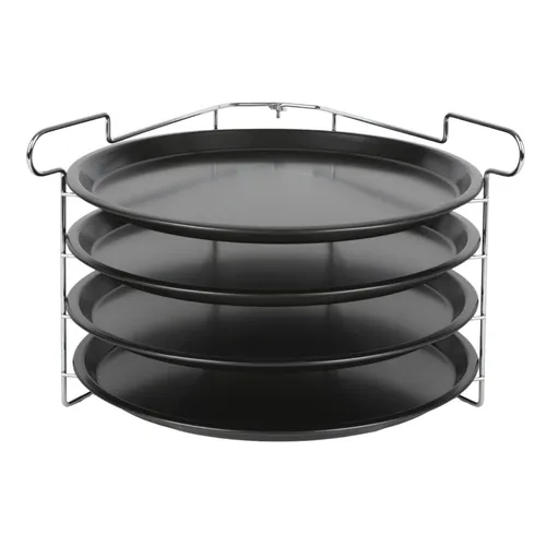 Pizza-Backblechset 5-tlg 30cm Pizzablech Pizzabackform Pizzaform Backformhalter