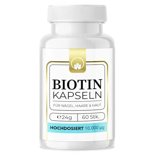 Saint Nutrition® Biotin – Für Haut, Haare & Nägel – 10.000 mcg – Kapseln zur Unterstützung von normaler Haut, glänzendem Haar & starken Nägeln – Vitamin B7 – Unterstützt Haarwachstum & Hautbild