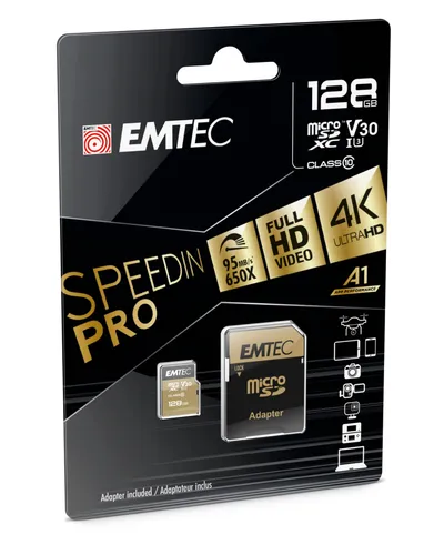 EMTEC MicroSD Karte Speicherkarte bis 100MB/s SD Adapter 64GB 128GB 256GB 512GB