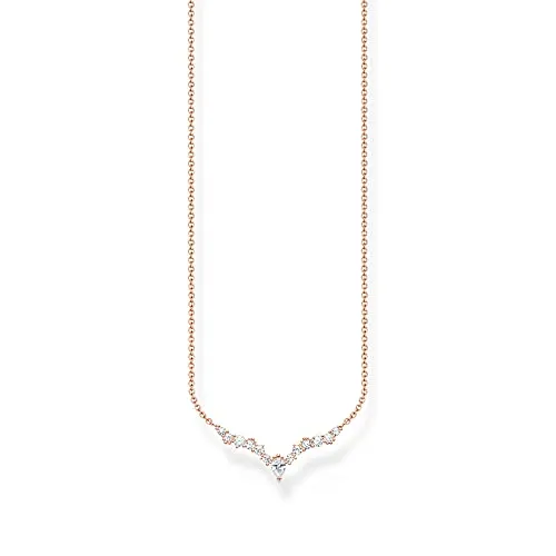 Thomas Sabo Damen Kette Eiskristalle in Roségold - Elegante Damenkette aus 925er Sterlingsilber, mit edler 750er Roségold-Vergoldung, längenverstellbar von 40 bis 45 cm und funkelnden Zirkonia-Steinen als Highlight.