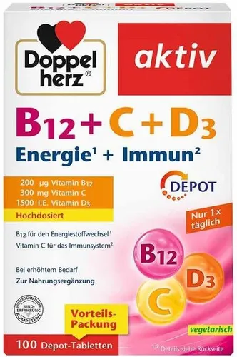 Doppelherz B12 + C + D3 Tabletten zur Unterstützung des Immunsystems