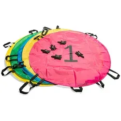 BS Toys Squirrel Parachutes - Fang- und Wurfspiel - Spiele im Freien mit 2-20 Kindern! Fördert Geschicklichkeit und Teamarbeit. Inklusive Anleitung für bis zu 5 verschiedene Spiele.