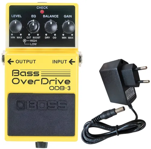 Boss ODB-3 Bass Overdrive Pedal mit Netzteil - Gitarren-Effektgeräte - Der Boss ODB-3 bietet eine große Soundvielfalt vom warmen Röhrensound bis zur harten Distortion, ideal für Bassisten und auch für 5- und 6-Saiter geeignet.