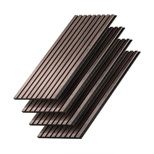 Vicco Wandpaneel Akustikpaneel 4er Set, Nussbaum/Braun - Wandpaneele zur Schallisolierung, ideal für Wohn- und Arbeitsräume. Stilvolles Design und einfache Montage für ein ruhiges, elegantes Ambiente.