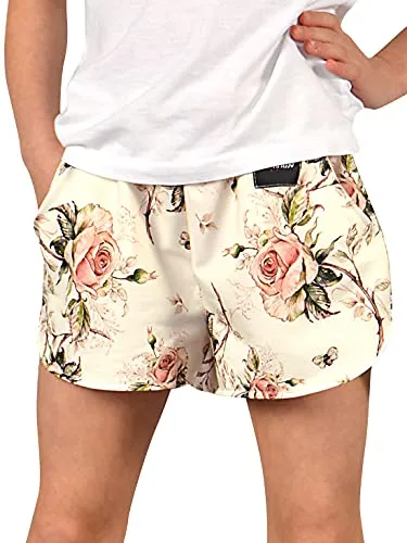 BEZLIT Kinder Mädchen Shorts Hot Pants Kurze Hose 30335 Creme-Blume 104/110