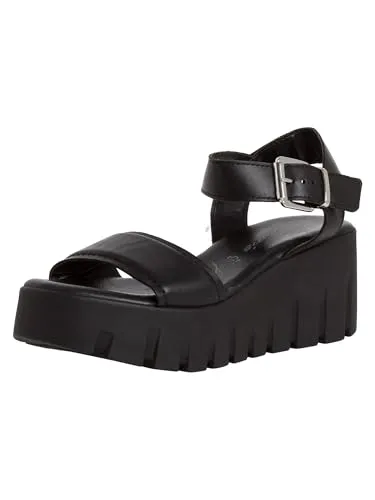 Tamaris Sandalen 28712-003 in Schwarz, Größe 36 - Wanderschuhe für Damen, stilvolle Sandalen mit optimalem Tragekomfort und rutschfester Sohle für sichere Schritte auf jedem Terrain.