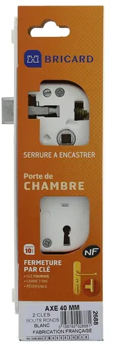 Türschloss für Zimmertür, NFNorm, rechtsdrehend, Weiß 2688