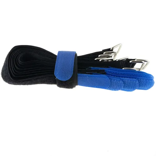 10x Klett-Kabelbinder 300x20 schwarz-blau Flausch/Klett gekreuzt Klettbinder