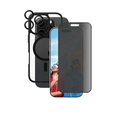 PanzerGlass Privacy für Apple iPhone 16 Pro - Schutzfolie mit Privatsphäre-Funktion für iPhone 16 Pro. Schützt den Bildschirm vor Kratzern und neugierigen Blicken.