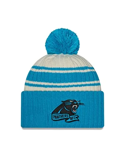 New Era Carolina Panthers NFL 2022 Sideline Sport Knit Chrome White Blue Beanie - One-Size