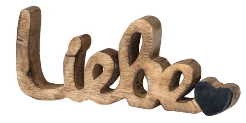 Produktbild Levandeo® Dekoobjekt, Schriftzug Liebe L26cm Mango Natur Schwarz Holz Buchstaben Tischdeko