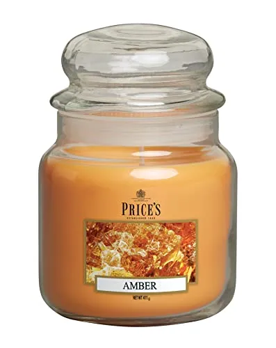 Price's - Bernsteinkerze im Glas - süßer, leckerer, hochwertiger Duft - lang anhaltender Duft - bis zu 90 Stunden Brenndauer - ideal für alle Anlässe