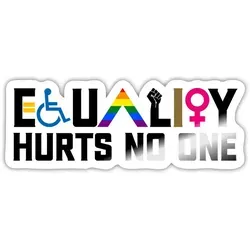 Spreadshirt Equality Hurts No One Pride Vielfalt Sticker Aufkleber, 10 x 10 cm, Weiß glänzend - Weiß