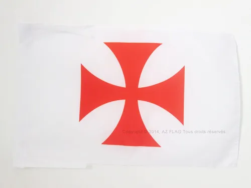 FLAGGE TEMPLERORDEN 45x30cm mit kordel - TATZENKREUZ TEMPELHERREN FAHNE  30 x 45