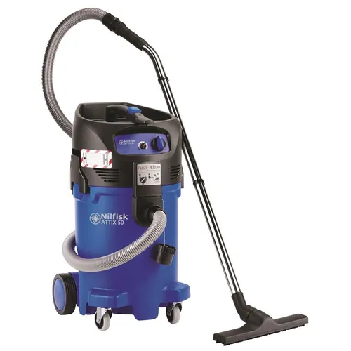 Nilfisk ATTIX 50-0H PC Sicherheitssauger - Boden- & Nass-Trockensauger mit Filterabreinigungssystem Push&Clean, ideal für Arbeiten mit Asbest, 47 Liter Kapazität, 1500 W Leistung und ergonomischem Handgriff.