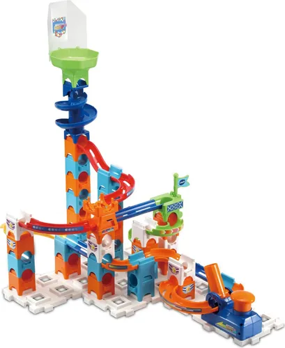 VTech Marble Rush Adventure Set S100 - Interaktive Murmelbahn - Kugelbahnen mit 62 Bauteilen und 5 MarBalls, fördert Kreativität und motorische Fähigkeiten. Kompatibel mit allen Marble Rush Sets, unzählige Aufbauvarianten für endlosen Spielspaß.