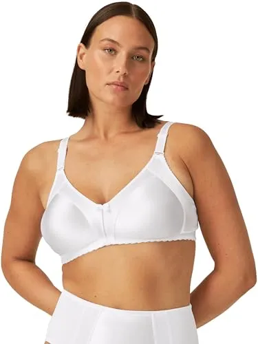 NATURANA BH Heritage Minimizer Soft Bra Weiß C 80 - Funktionsunterwäsche mit optischer Brustverkleinerung, bietet Komfort und elegantes Satin-Finish für stilvolles Tragen.