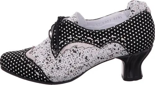 Simen Schnürpumps Damen 363038363736 Schwarz 38 EU - Pumps aus hochwertigem Leder im Rockabilly-Look, ideal für formelle Anlässe und den Alltag. Bequeme Schnürung und stabiler Trichterabsatz sorgen für optimalen Tragekomfort.