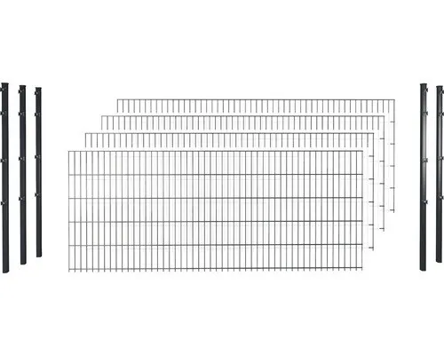 Produktbild Doppelstabmattenset Typ 8/6/8 inkl. Pfosten mit Klemmhalter