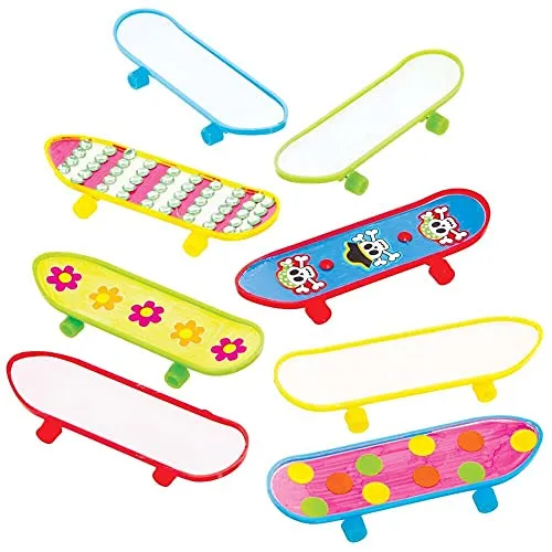 Baker Ross FE338 Mini-Skateboards zum Selbstgestalten, 8 Stück