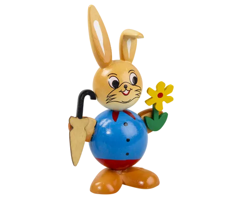 Osterhase Kugelhase Osterhasen aus Holz 10 cm Knickohr