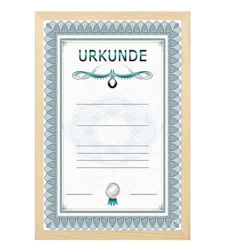 IDEAL TREND Holz Dokument Bilderrahmen Urkunde Diplom Foto Rahmen Plexi S111 Poster: Farbe: Natur | Format: 29,7x42 A3