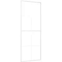 vidaXL Schiebetür ESG-Glas und Aluminium 76x205 cm Schwarz - Eleganter Raumtrenner - Haustüren: Diese stilvolle Schiebetür aus ESG-Glas und Aluminium schafft einen modernen und lichtdurchfluteten Raum, ideal zum Platzsparen.