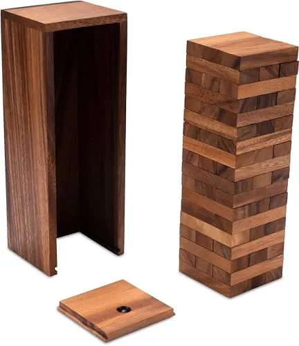 LOGOPLAY Wackel Turm - Geschicklichkeitsspiel aus Holz - Gesellschaftsspiel aus umweltfreundlichem Samena-Holz, ideal für 2 oder mehr Spieler. Fördert Geschicklichkeit und Konzentration – perfekt für abenteuerliche Spielabende!