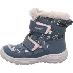 Superfit Mädchen CRYSTAL Gore-Tex Stiefel, BLAU/SILVER 8020 - Wasserdichte und atmungsaktive Stiefeletten mit superweichem Lederimitat, ideal für aktive Mädchen. Leichter Einstieg und Komfort durch 2 Klettverschlüsse.