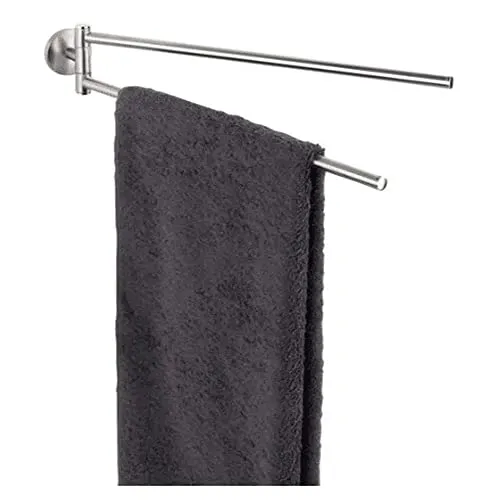 WENKO Handtuchhalter Mod. Cuba Matt - Handtuchhalter & -stangen mit 2 beweglichen Armen, aus rostfreiem Zinkdruckguss, elegant im mattierten Finish – ideal für platzsparende Aufhängemöglichkeiten in jedem Badezimmer.