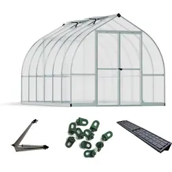 Palram - Canopia Aluminium Gewächshaus Bella 812 Sparset | Silber - Garten-Zubehör mit einzigartiger Zwiebelform, stabiler Aluminiumrahmen und 100% UV-Schutz. Ideal für kreative Gartenliebhaber, die ein funktionales und stilvolles Gewächshaus suchen.