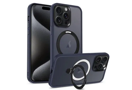 CoolGadget Handyhülle Hybrid Luxury Handy Case für iPhone 16 Pro 6,3 Zoll, Hülle Massiv Metallring aufklappbar Schutzhülle für Magsafe Zubehör