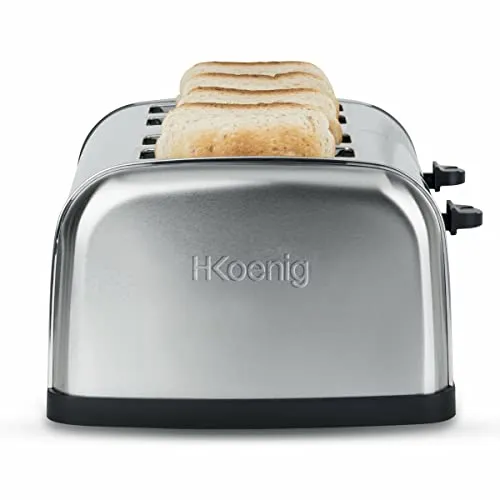 H.Koenig TOS14 Edelstahl Toaster für 4 Scheiben