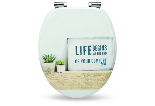 Sanfino WC-Sitz „Life“ hochwertiger Toilettendeckel mit Absenkautomatik und Holz, viele bunte Motive, hoher Sitzkomfort, einfache Montage