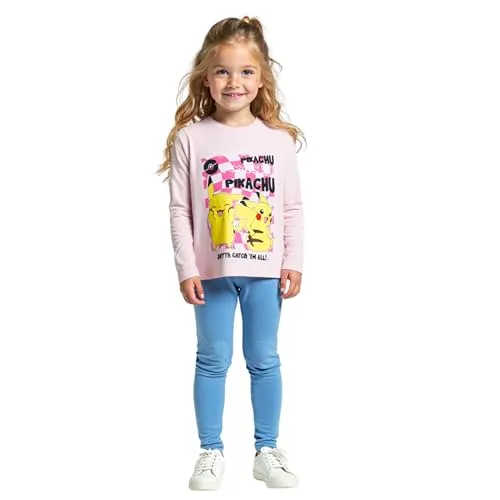 Pokemon Langarmshirt Pullover Mädchen Pikachu Pummeluff (DE/NL/SE/PL, Numerisch, 134, Regular, Hellrosa)