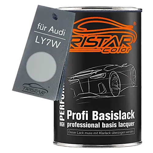 TRISTARcolor Autolack Dose spritzfertig für Audi LY7W Silbersee Metallic/Argent Metallic Basislack 1,0 Liter 1000ml