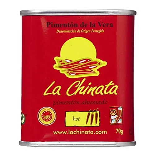 Pimenton de la Vera La Chinata Paprikapulver D.O.P. - geräuchert, scharf - 70g - Kräuter & Gewürze - Hochwertiges scharfes Paprikapulver mit rauchigem Aroma, ideal für authentische mediterrane Gerichte und Wurstwaren.
