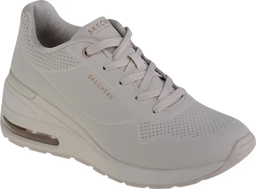Skechers Damen Sneakers Cremeweiß 40 EU - Damen-Sneaker aus hochwertigem synthetischem Leder, ideal für Komfort und Stil im Alltag.