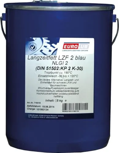 EUROLUB Langzeitfett LZF 2 blau 5 kg von EUROLUB