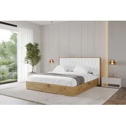 ALTDECOR Polsterbett ENZO5 mit Bettkasten 160x200 Weiß – Stauraum für Ihr Schlafzimmer - Praktisches Doppelbett mit geräumigem Bettkasten für Ordnung und Stauraum. Aus robustem Material gefertigt, bietet es hohen Komfort und stilvolles Design in verschiedenen Größen und Farben. Ideal für moderne Schlafzimmer.