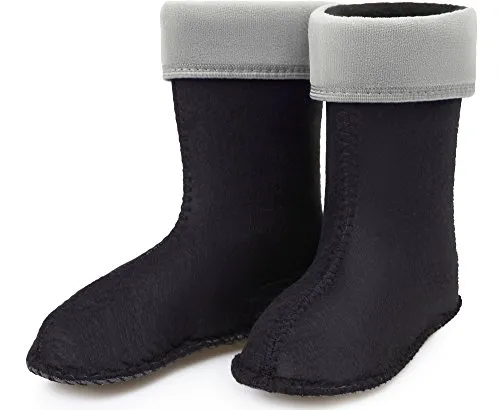 Ladeheid Kinder Mädchen Jungen Wärmende Stiefelsocken für Gummistiefel Innenschuh KL045 (Grau, 33 EU)