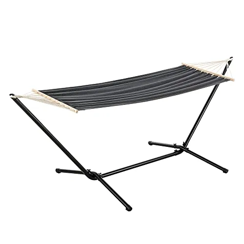 [en.casa] Hängematte Surte mit Gestell in grau von en.casa