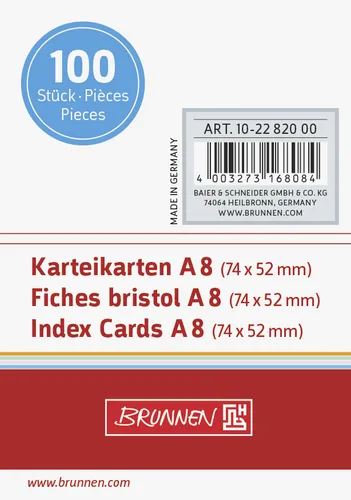 Karteikarten von BRUNNEN