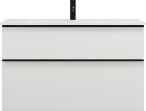 burgbad Eqio Glas-Waschtisch inklusive Waschtischunterschrank, Breite 1020mm, SEYX102F2009A0070G0252