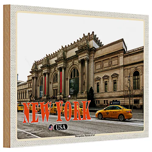 Holzschild Reise 30x20cm New York USA Metropolitan Museum of Art