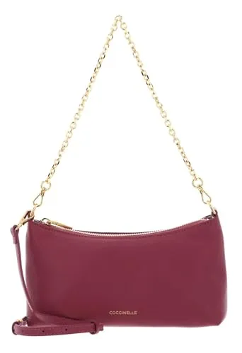 Coccinelle Aura Mini Bag aus genarbtem Leder in Rosewood - Stylische Umhängetasche für jeden Anlass. Bequem, anpassbarer Schulterriemen und idealer Hingucker für Ihr Outfit. Maße: 22 x 12 cm.