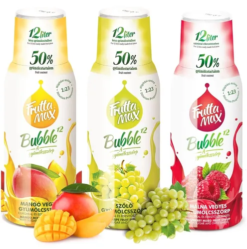 3erPack(3x500ml) Sirup Fruchtsirup 50% Fruchtgehalt Frutta Max für Soda Maschine