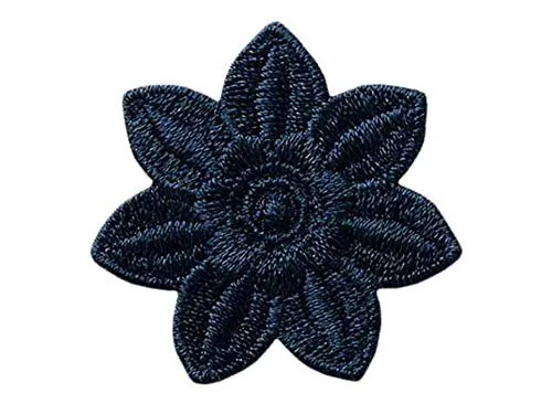 Mono-Quick Bügelbild Aufnäher Patch Applikation zum Aufbügeln Blume blau dunkelblau 3,5 cm