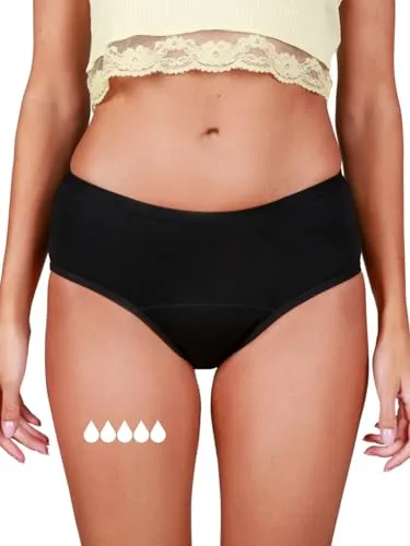 Taynie Basic extra stark Periodenunterwäsche - Menstruationsslip für starke Blutungen - Panties & Hipsters für Damen, ersetzt bis zu 3,5 Tampons, waschbar bis 60°C und bietet bis zu 12 Stunden Schutz für ein trockenes Hautgefühl.